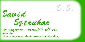 david sztruhar business card